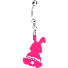 Load image into Gallery viewer, Custom Pink Bunny Rabbit Personalized Dangle Belly Ring
