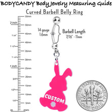 Load image into Gallery viewer, Custom Pink Bunny Rabbit Personalized Dangle Belly Ring
