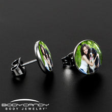 Load image into Gallery viewer, Custom Full Color Photo Stud Earrings

