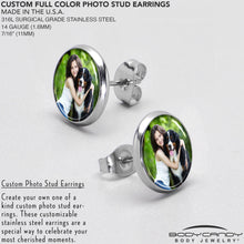 Load image into Gallery viewer, Custom Full Color Photo Stud Earrings
