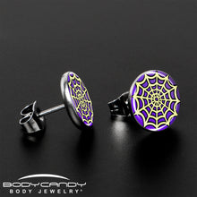 Load image into Gallery viewer, Two Tone Spider Web Stud Earrings by Onyx O
