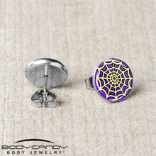 Load image into Gallery viewer, Two Tone Spider Web Stud Earrings by Onyx O
