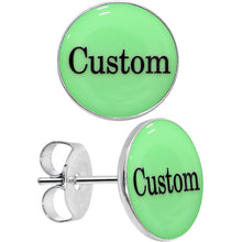 Load image into Gallery viewer, Custom Personalized Glow in the Dark Stud Earrings
