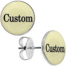 Load image into Gallery viewer, Custom Personalized Glow in the Dark Stud Earrings
