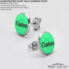 Load image into Gallery viewer, Custom Personalized Glow in the Dark Stud Earrings
