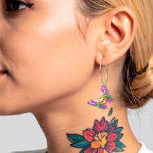 Load image into Gallery viewer, Butterfly Skull Hoop Earrings by Onyx O
