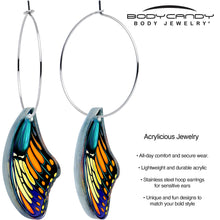 Load image into Gallery viewer, Butterfly Wing Hoop Earrings by Onyx O
