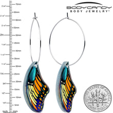 Load image into Gallery viewer, Butterfly Wing Hoop Earrings by Onyx O
