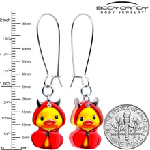 Load image into Gallery viewer, Hot Litle Devil Duck Dangle Earrings by Onyx O
