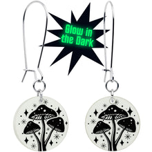 Load image into Gallery viewer, Glow in the Dark Mystic Mushroom Dangle Earrings by Onyx O
