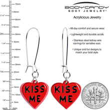 Load image into Gallery viewer, Kiss Me Heart Dangle Earrings by Onyx O
