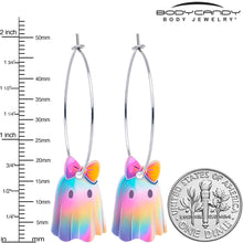 Load image into Gallery viewer, Iridescent Ghost Girl Hoop Earrings by Onyx O

