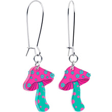 Load image into Gallery viewer, Funky Floral Mushroom Dangle Earrings by Onyx O
