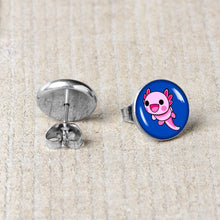 Load image into Gallery viewer, Adorable Axolotl Stud Earrings by Onyx O
