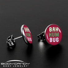 Load image into Gallery viewer, Bah Humbug Holiday Grouch Stud Earrings by Onyx O
