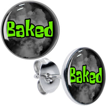 Load image into Gallery viewer, Logo Baked Stoner Stud Earrings by Onyx O

