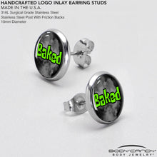 Load image into Gallery viewer, Logo Baked Stoner Stud Earrings by Onyx O
