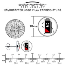 Load image into Gallery viewer, Battery Empty Stud Earrings by Onyx O
