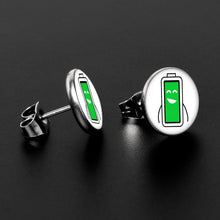 Load image into Gallery viewer, Battery Full Stud Earrings by Onyx O
