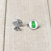 Load image into Gallery viewer, Battery Full Stud Earrings by Onyx O
