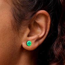 Load image into Gallery viewer, Black Anodized Evil Eye Glow in the Dark Stud Earrings by Onyx O
