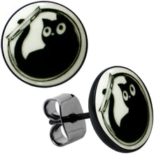 Load image into Gallery viewer, Fishbowl Kitty Cat Glow in the Dark Stud Earrings by Onyx O
