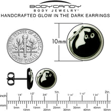 Load image into Gallery viewer, Fishbowl Kitty Cat Glow in the Dark Stud Earrings by Onyx O
