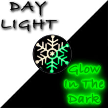 Load image into Gallery viewer, Black Anodized Glow in the Dark Holiday Snowflake Stud Earrings by Onyx O
