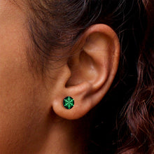 Load image into Gallery viewer, Black Anodized Glow in the Dark Holiday Snowflake Stud Earrings by Onyx O
