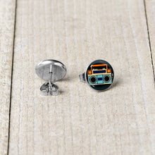 Load image into Gallery viewer, Retro Boombox Stud Earrings by Onyx O
