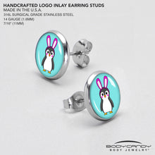Load image into Gallery viewer, Bunny Penguin Stud Earrings by Onyx O
