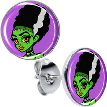 Load image into Gallery viewer, Bride of Frankenstein Stud Earrings by Onyx O

