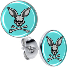 Load image into Gallery viewer, Bunny and Crossbones Stud Earrings by Onyx O
