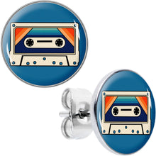 Load image into Gallery viewer, Retro Cassette Tape Stud Earrings by Onyx O
