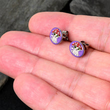Load image into Gallery viewer, Polka Dot Mushroom Hat Cat Stud Earrings by Onyx O
