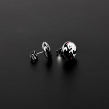 Load image into Gallery viewer, Cute Kitty Cat Yin Yang Stud Earrings by Onyx O

