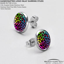 Load image into Gallery viewer, Rainbow Cheetah Print Stud Earrings by Onyx O
