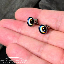 Load image into Gallery viewer, Chromatic Moon Stud Earrings by Onyx O
