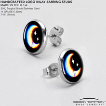 Load image into Gallery viewer, Chromatic Moon Stud Earrings by Onyx O
