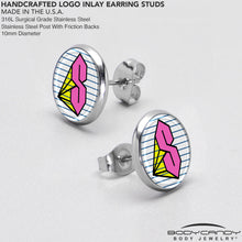 Load image into Gallery viewer, Hot Pink Cool S Stud Earrings by Onyx O
