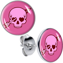 Load image into Gallery viewer, Valentine Cupid Skull Stud Earrings by Onyx O
