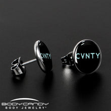 Load image into Gallery viewer, Phrase Logo CVNTY Stud Earrings by Onyx O
