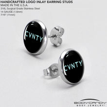 Load image into Gallery viewer, Phrase Logo CVNTY Stud Earrings by Onyx O
