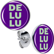 Load image into Gallery viewer, Word DELULU Stud Earrings by Onyx O
