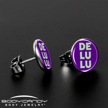 Load image into Gallery viewer, Word DELULU Stud Earrings by Onyx O
