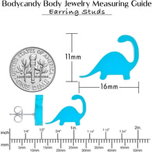 Load image into Gallery viewer, Blue Acrylic Brontosaurus Dinosaur Stud Earrings
