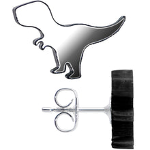 Load image into Gallery viewer, Black Acrylic Tyrannosaurus Rex Dinosaur Stud Earrings
