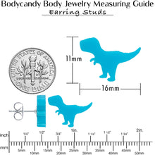 Load image into Gallery viewer, Blue Acrylic Tyrannosaurus Rex Dinosaur Stud Earrings
