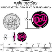 Load image into Gallery viewer, Hollow Heart Doll Word Stud Earrings by Onyx O
