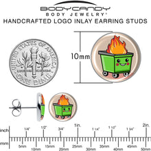 Load image into Gallery viewer, Dumpster Fire Stud Earrings by Onyx O
